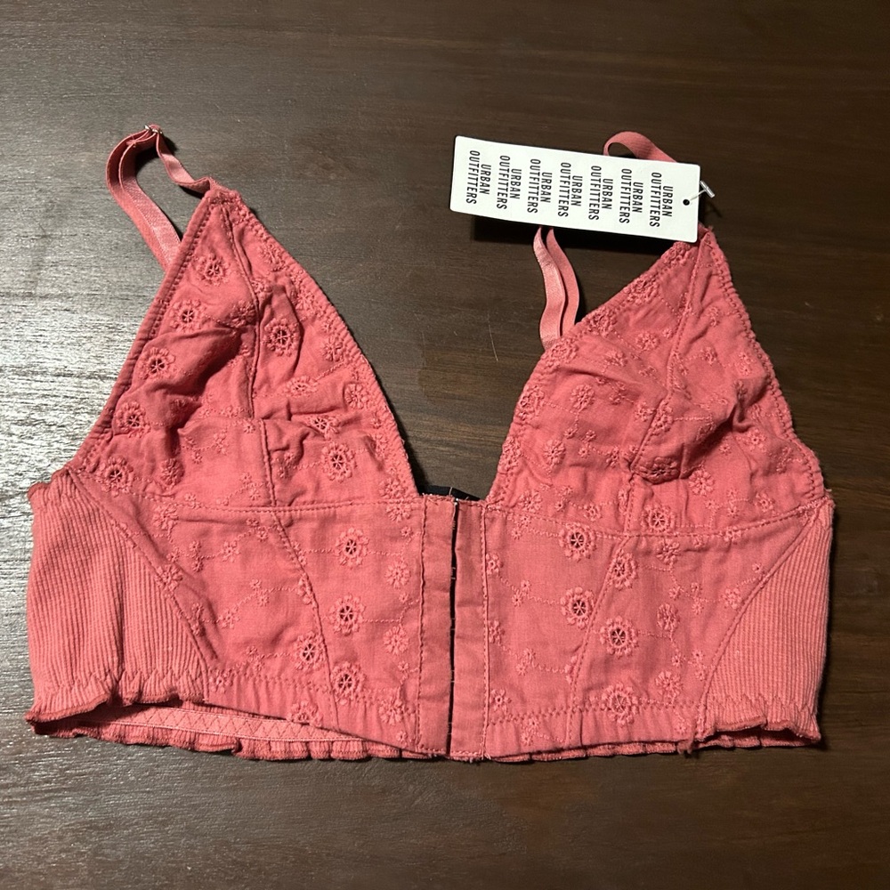 Urban Outfitters Dusty Rose Lace Eyelet Bralette